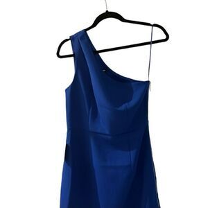NWT Express Royal Blue One Shoulder Dress  Sz 4